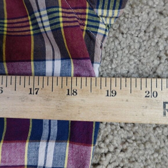 Rugby Ralph Lauren Shirt Small Blue Plaid India Madras 100% Cotton - Picture 6 of 8
